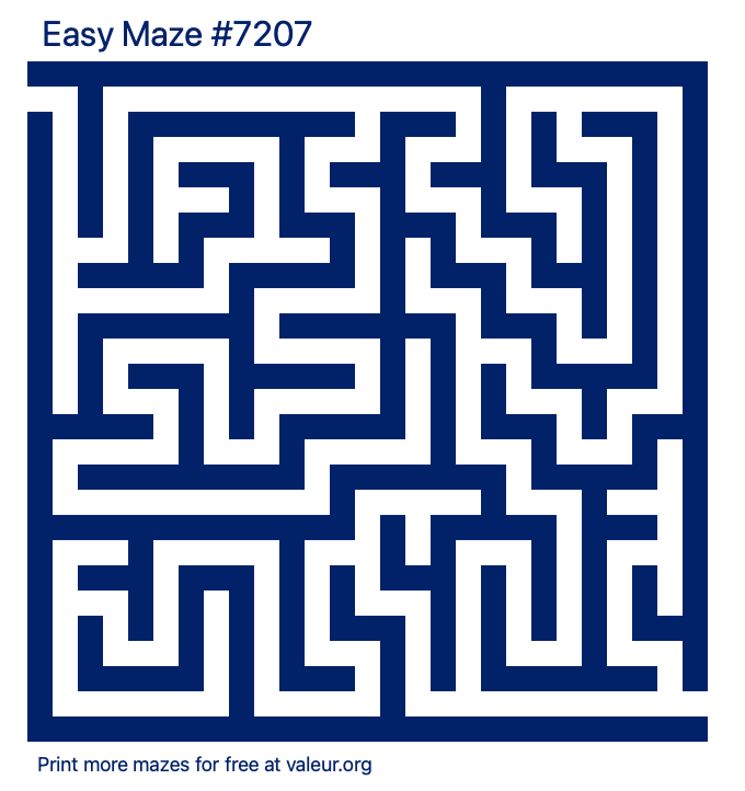 Free Printable Easy Maze number 7207