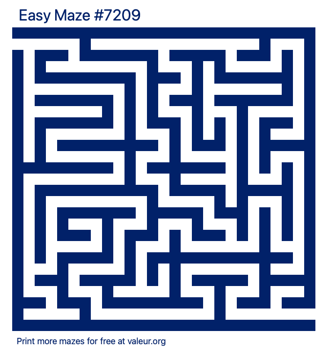 Free Printable Easy Maze number 7209