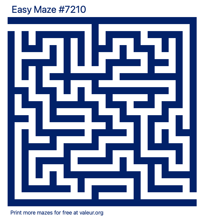 Free Printable Easy Maze number 7210