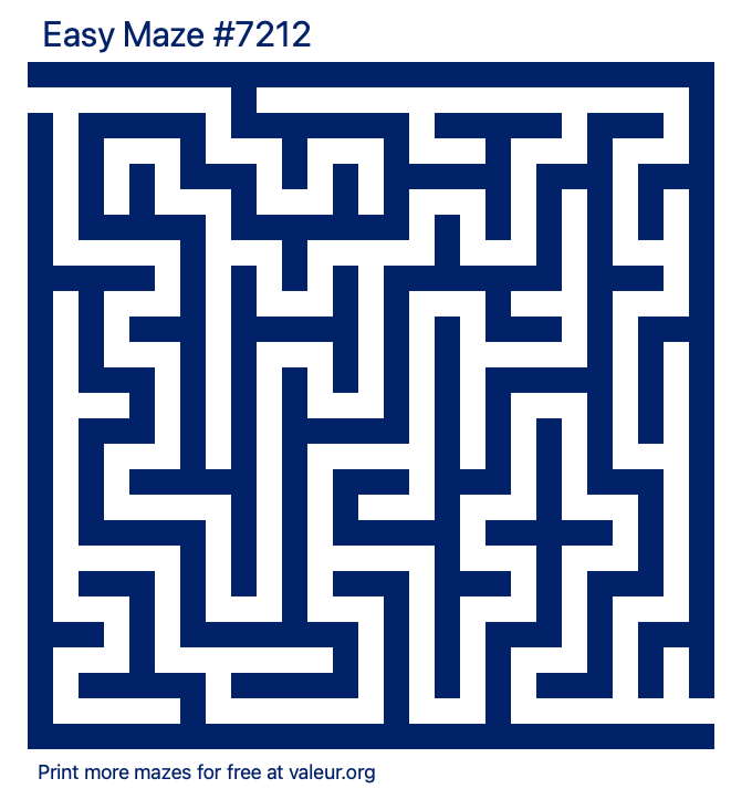 Free Printable Easy Maze number 7212