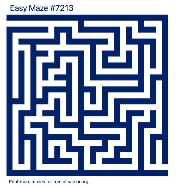 Free Printable Easy Maze number 7213