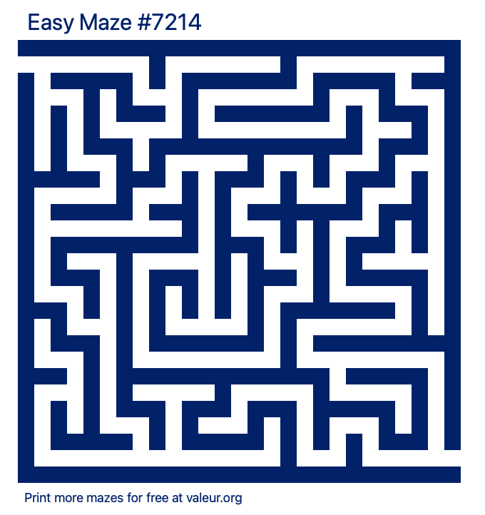 Free Printable Easy Maze number 7214