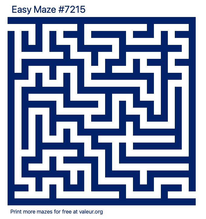 Free Printable Easy Maze number 7215