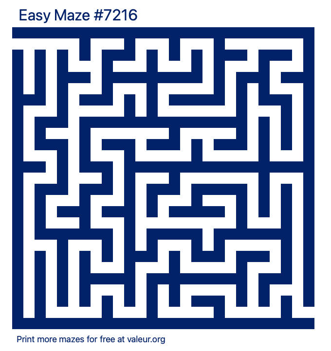 Free Printable Easy Maze number 7216