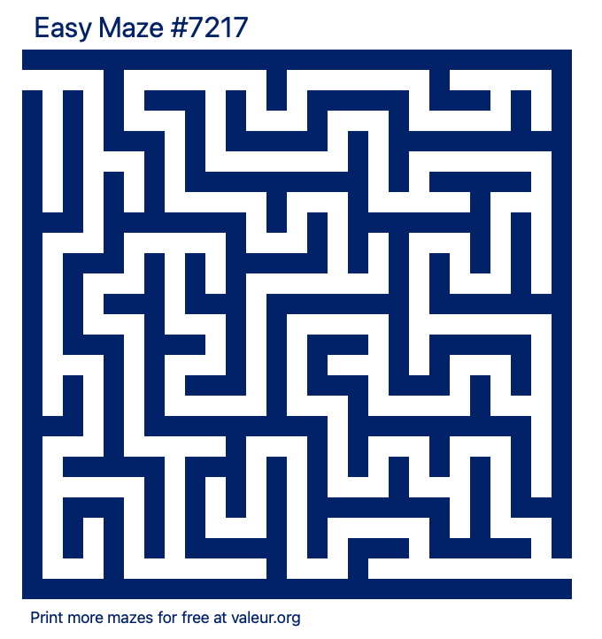 Free Printable Easy Maze number 7217