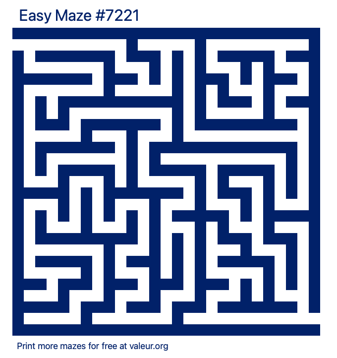 Free Printable Easy Maze number 7221