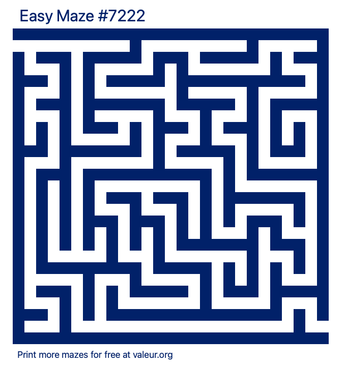 Free Printable Easy Maze number 7222