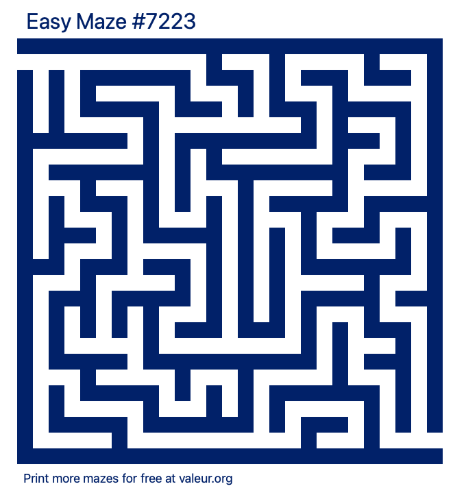 Free Printable Easy Maze number 7223