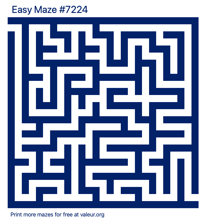 Free Printable Easy Maze number 7224