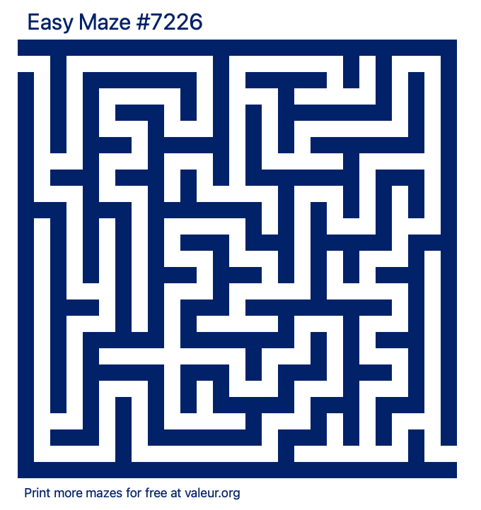 Free Printable Easy Maze number 7226