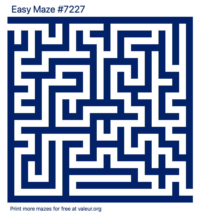 Free Printable Easy Maze number 7227