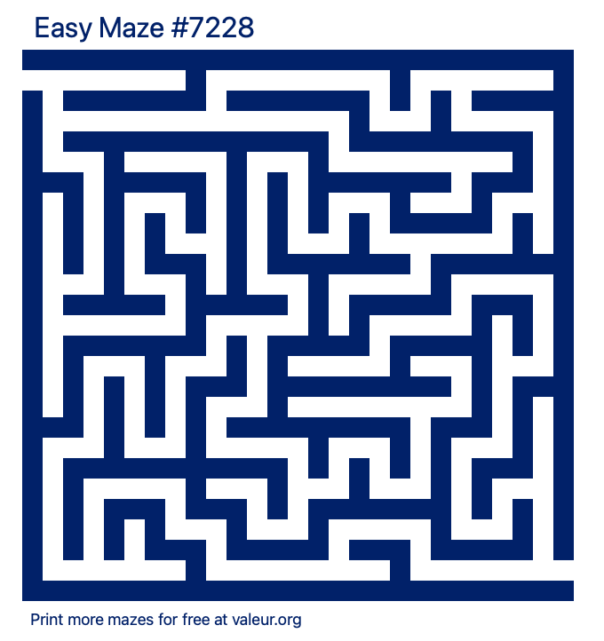 Free Printable Easy Maze number 7228