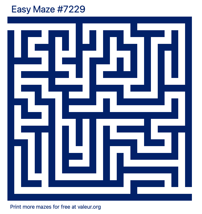 Free Printable Easy Maze number 7229