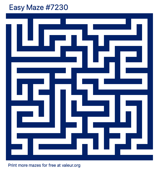 Free Printable Easy Maze number 7230