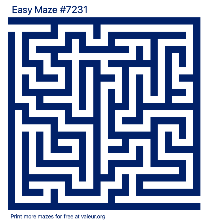 Free Printable Easy Maze number 7231