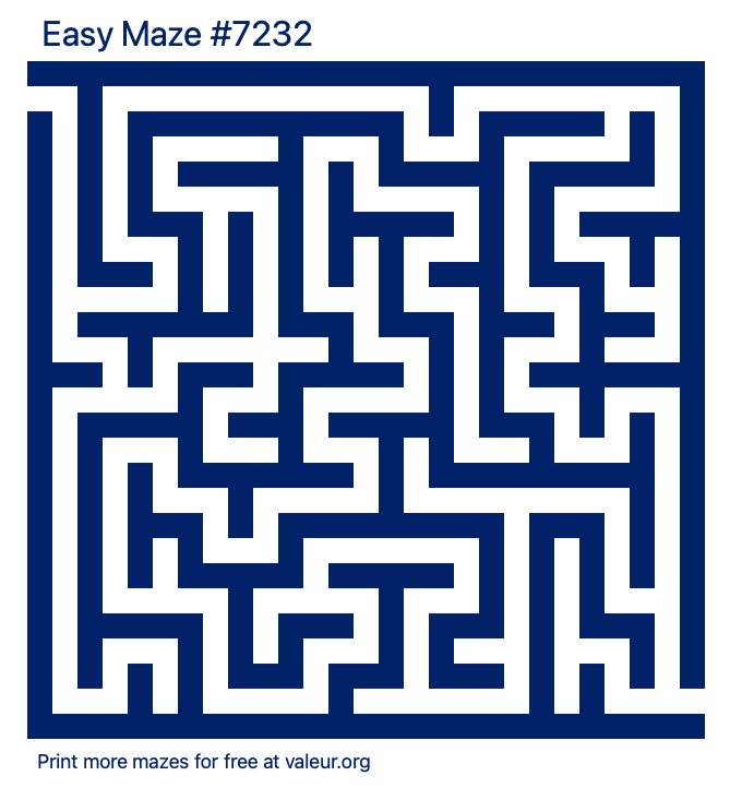 Free Printable Easy Maze number 7232