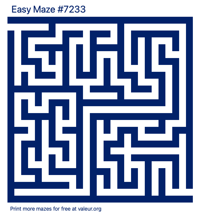 Free Printable Easy Maze number 7233