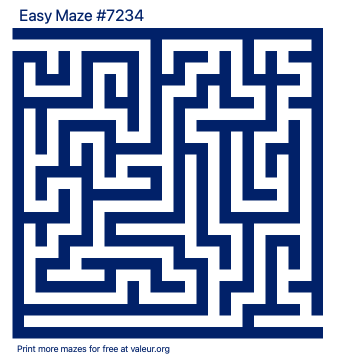 Free Printable Easy Maze number 7234