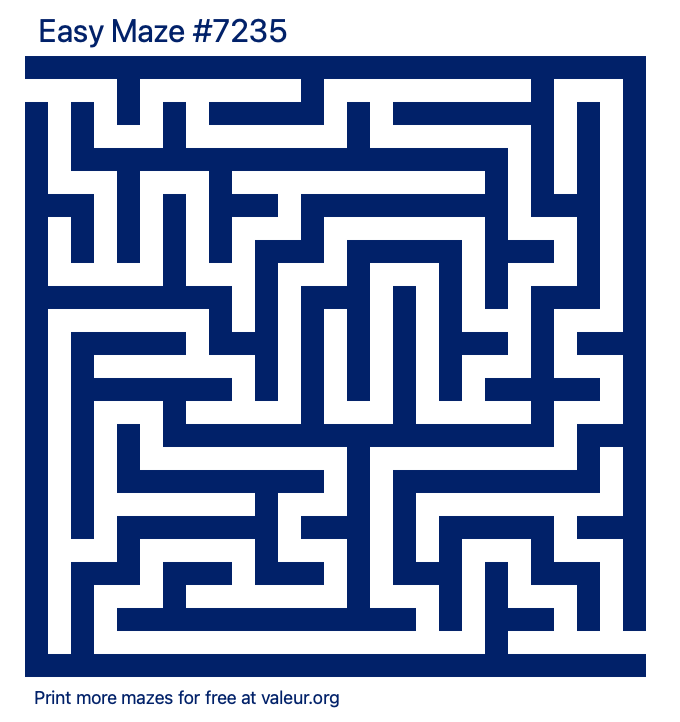 Free Printable Easy Maze number 7235