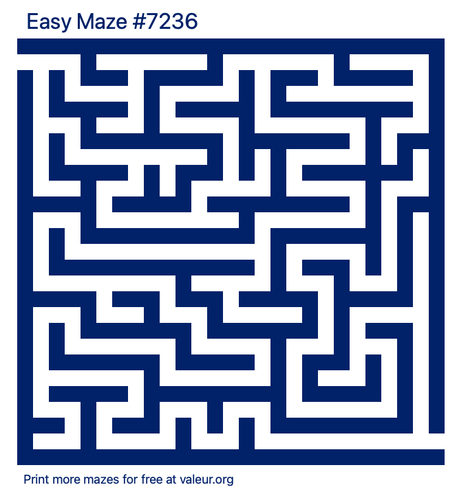 Free Printable Easy Maze number 7236