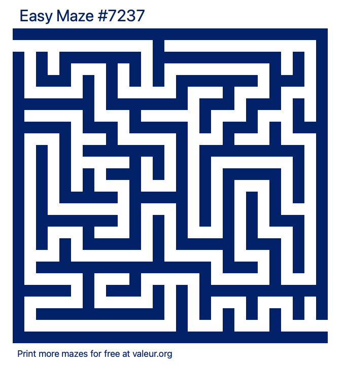 Free Printable Easy Maze number 7237