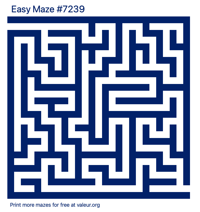 Free Printable Easy Maze number 7239