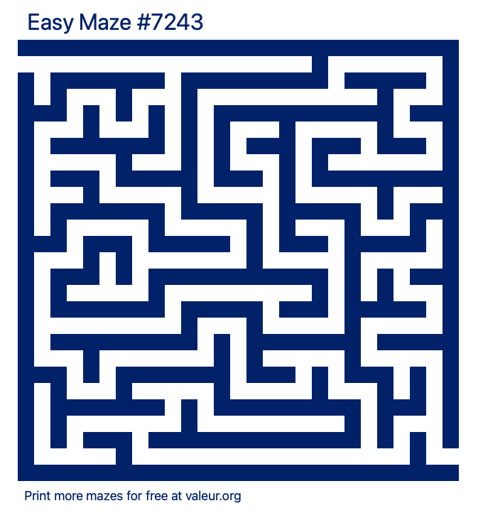 Free Printable Easy Maze number 7243