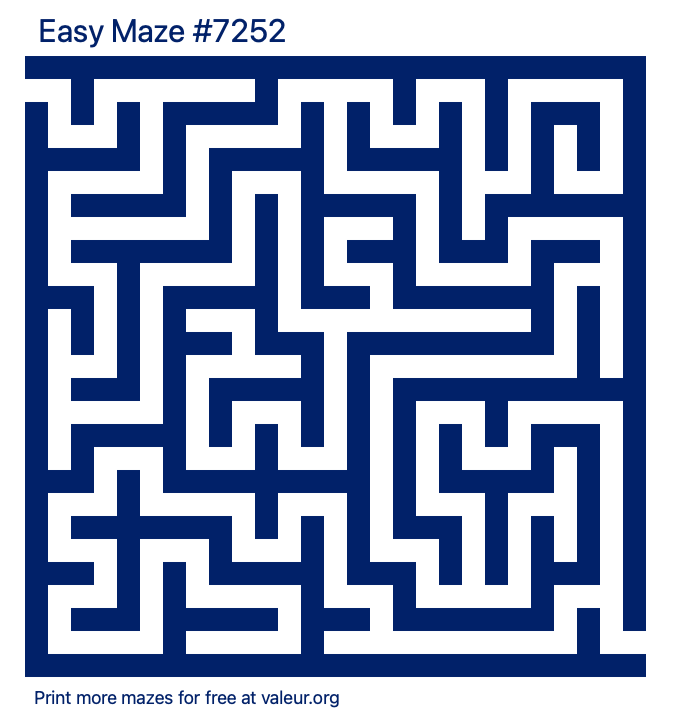 Free Printable Easy Maze number 7252