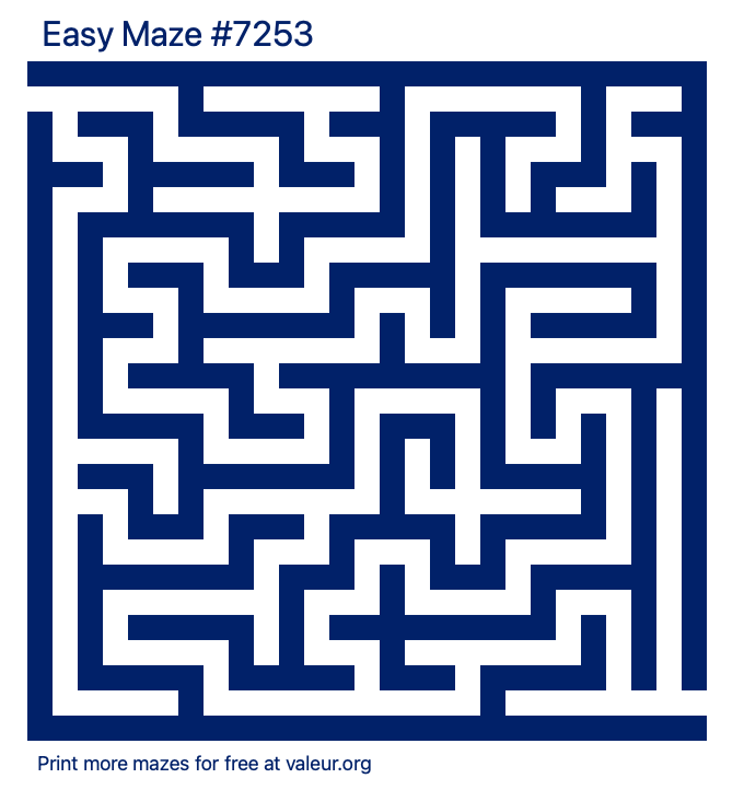 Free Printable Easy Maze number 7253