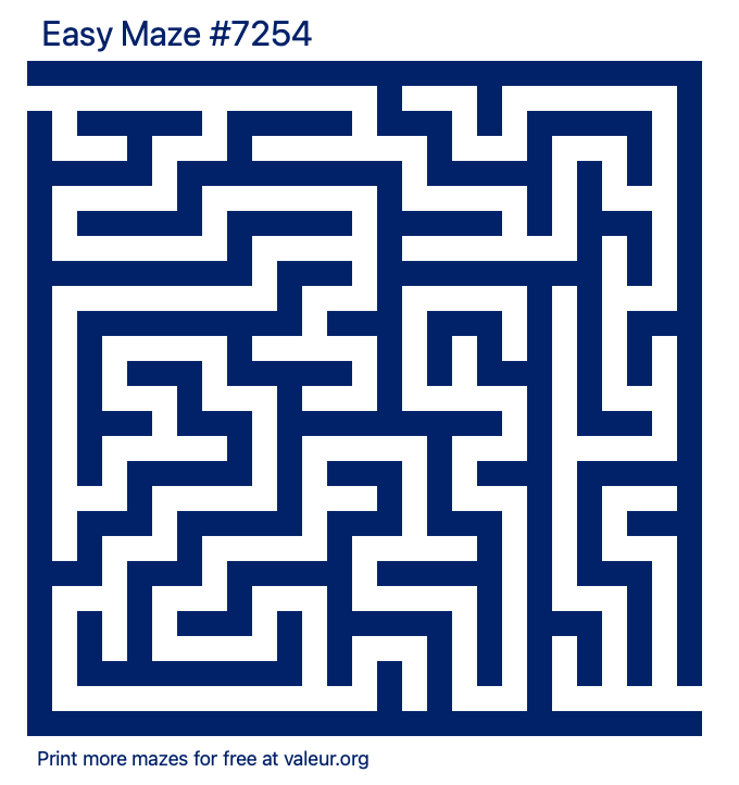 Free Printable Easy Maze number 7254