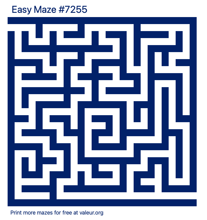 Free Printable Easy Maze number 7255