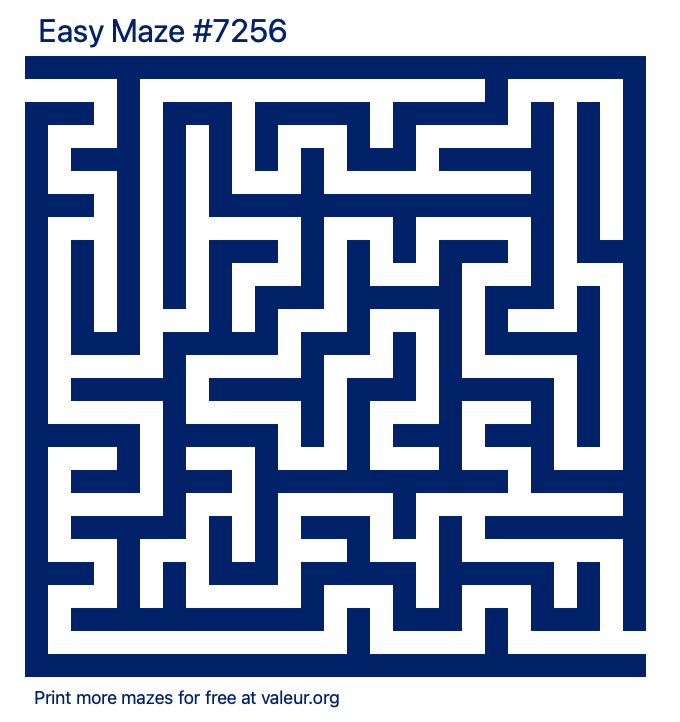 Free Printable Easy Maze number 7256