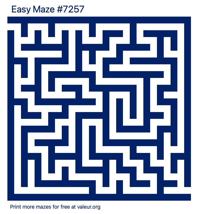 Free Printable Easy Maze number 7257