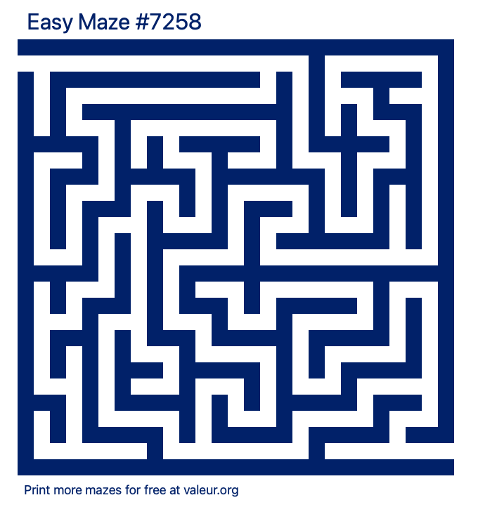 Free Printable Easy Maze number 7258