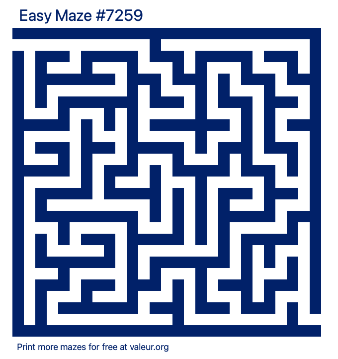 Free Printable Easy Maze number 7259