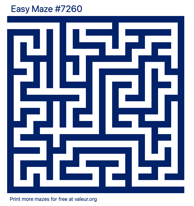 Free Printable Easy Maze number 7260