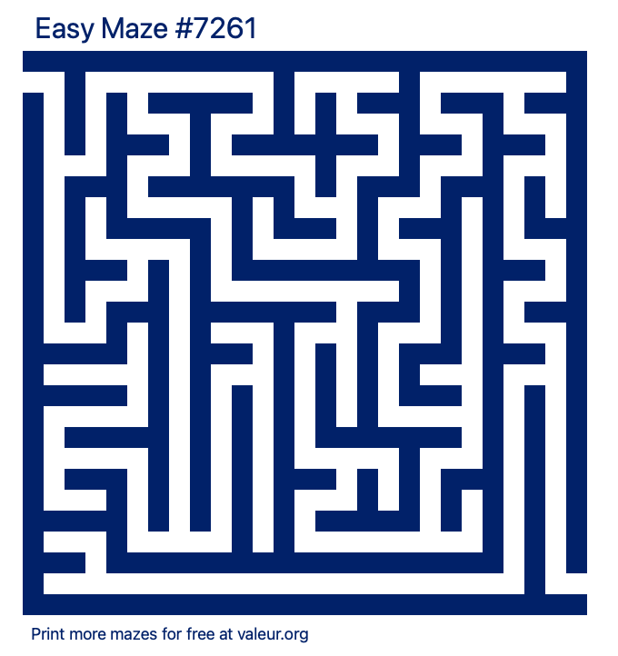 Free Printable Easy Maze number 7261