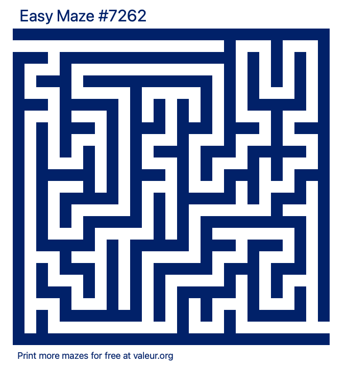 Free Printable Easy Maze number 7262