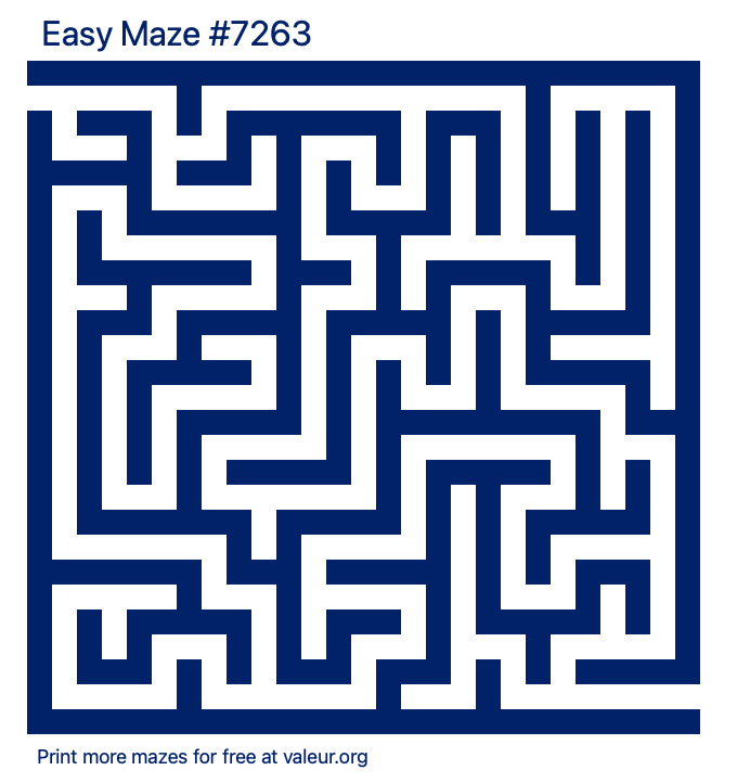 Free Printable Easy Maze number 7263