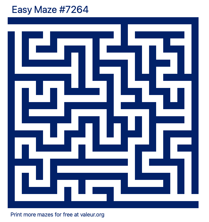 Free Printable Easy Maze number 7264