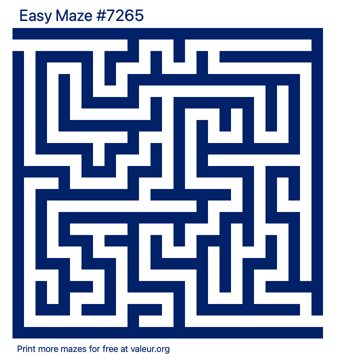 Free Printable Easy Maze number 7265