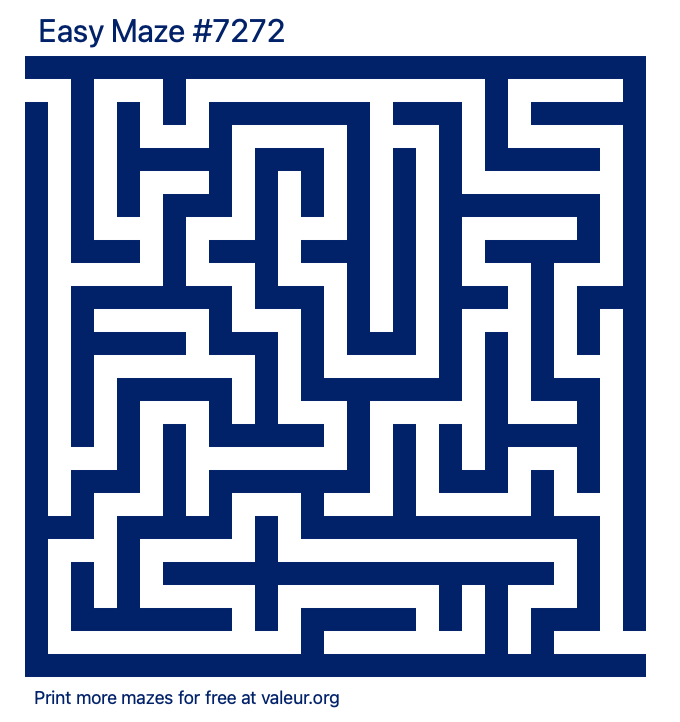 Free Printable Easy Maze number 7272