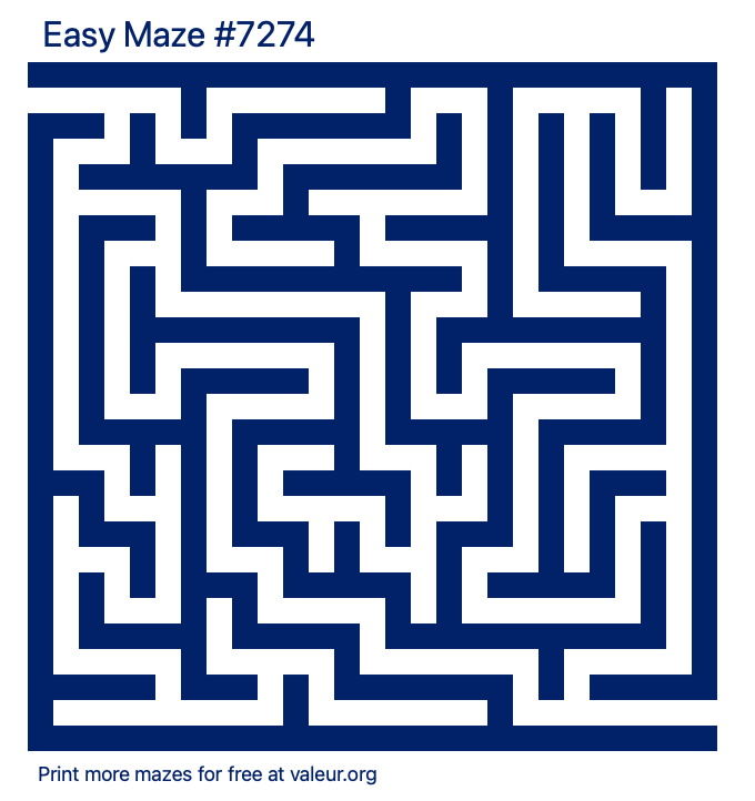 Free Printable Easy Maze number 7274