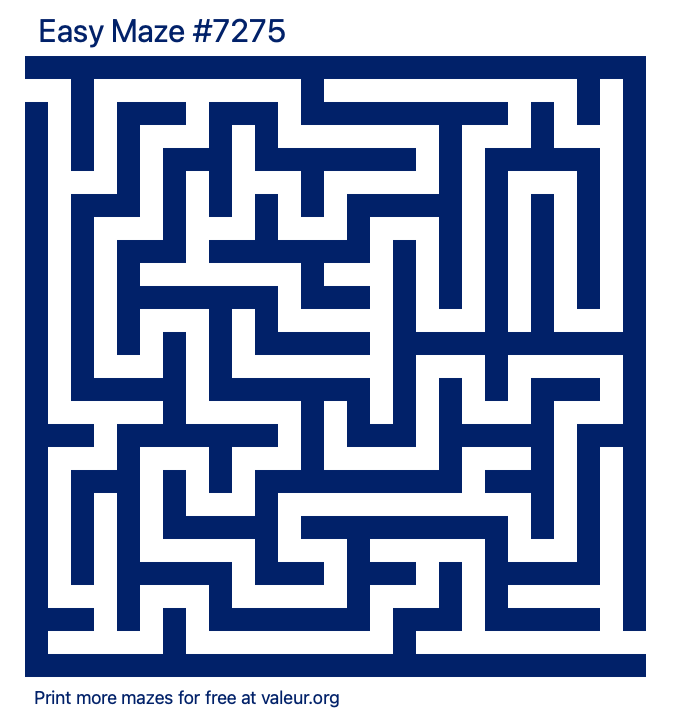 Free Printable Easy Maze number 7275