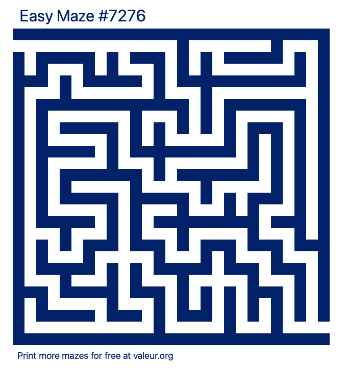 Free Printable Easy Maze number 7276