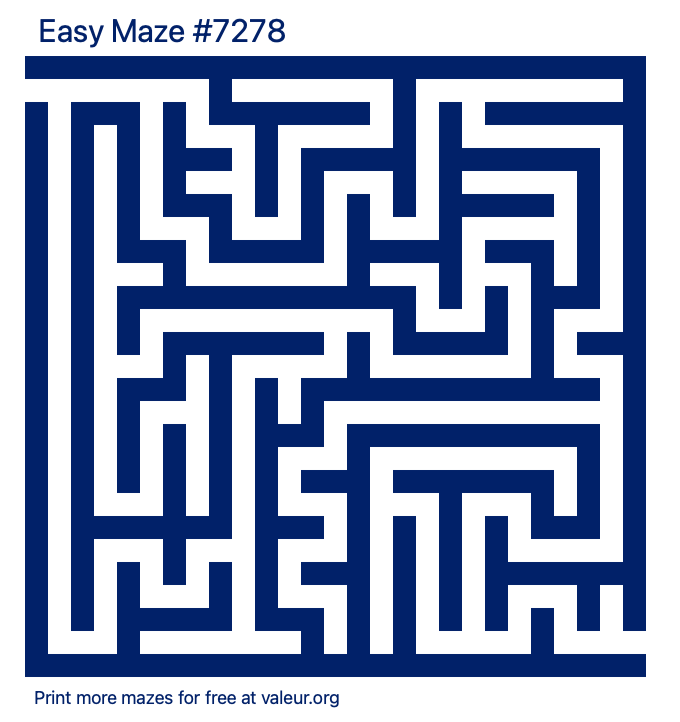 Free Printable Easy Maze number 7278