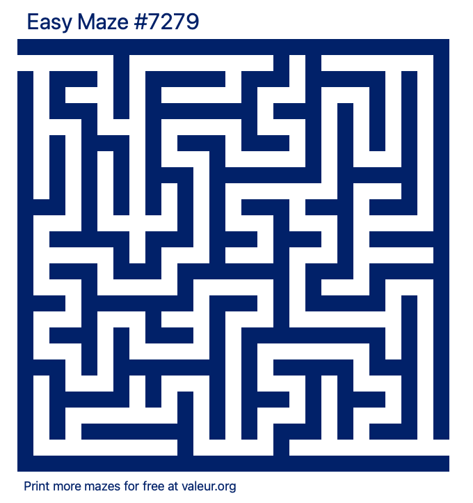 Free Printable Easy Maze number 7279