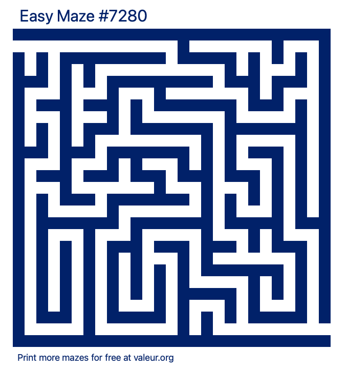 Free Printable Easy Maze number 7280