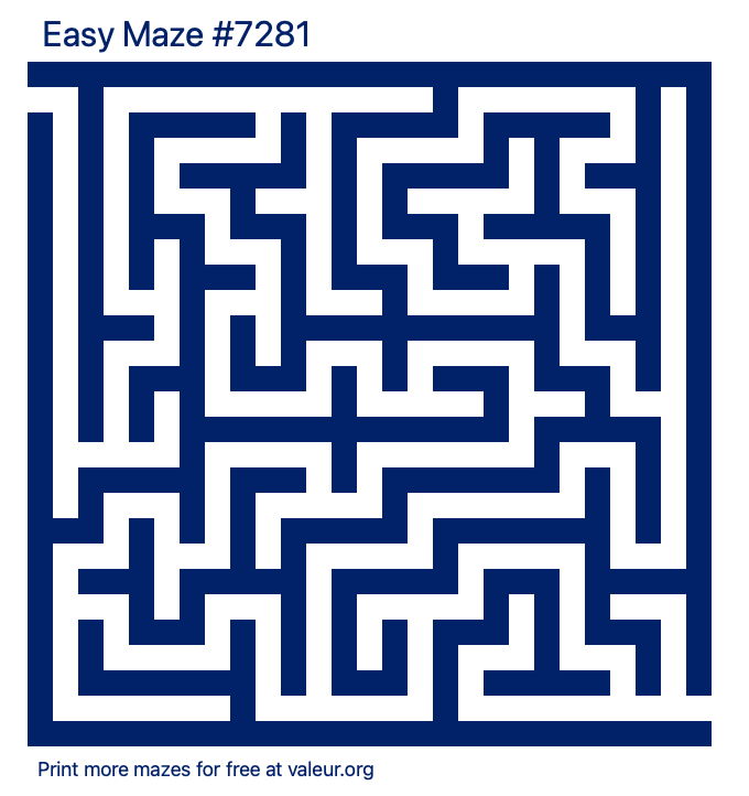 Free Printable Easy Maze number 7281