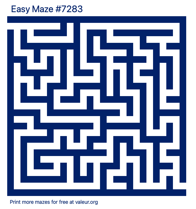 Free Printable Easy Maze number 7283